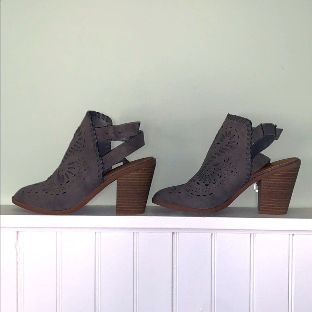 Sugar Realness Perforated Block Heel Ankle Boot
